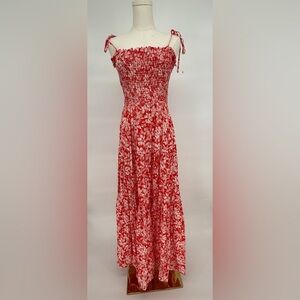 Pinch Red and White Floral Maxi Dress
